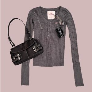 Vintage twilight bella 2000s hollister button up body con gray tee